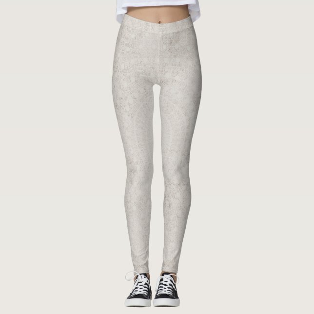 Beige leichte Doily Leggings (Vorderseite)