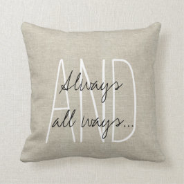 Beige Leinen Grau-Weiße Hochzeitskuchen Kissen