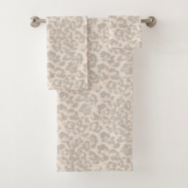 Beige Leopardendrucke . Badetuch-Set Badhandtuch Set