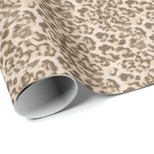 Beige Leopardendrucke. Geschenkpapier