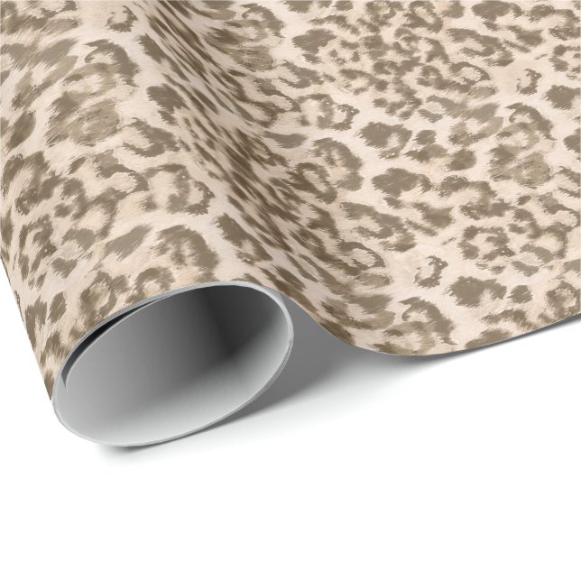 Beige Leopardendrucke. Geschenkpapier (Rolleneckpunkt)
