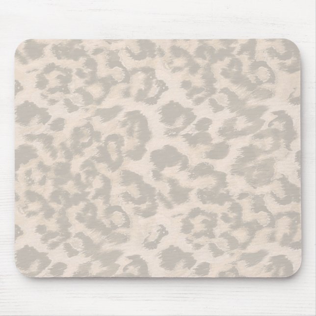 Beige Leopardendrucke. Mousepad (Vorne)