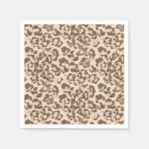 Beige Leopardendrucke. Serviette