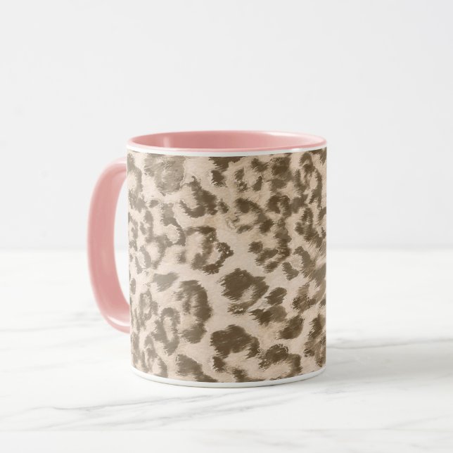 Beige Leopardendrucke. Tasse (Vorderseite Links)