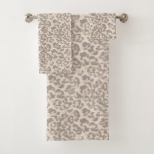 Beige Leopardrucke. Badehandtuch-Set Badhandtuch Set