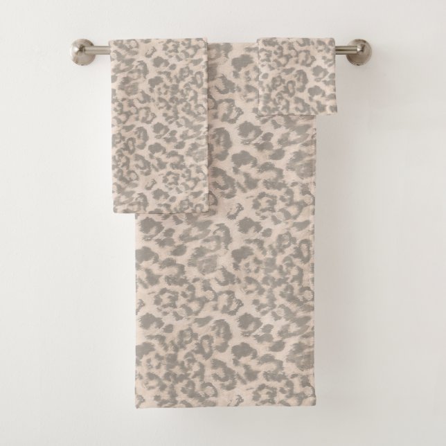 Beige Leopardrucke. Badehandtuch-Set Badhandtuch Set (Insitu)