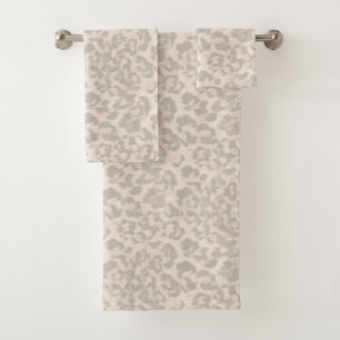 Beige Leopardrucke. Badehandtuch-Set Badhandtuch Set