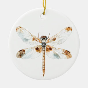 Beige Libelle Eleganz minimalistisches Design Keramik Ornament
