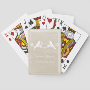 Beige-Liebhaber-Blumen-Hochzeits-Spielkarten Spielkarten