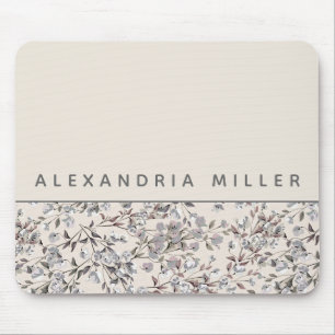 Beige Linde  Personalisierter Name Mousepad