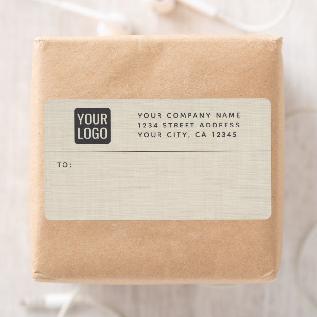 Beige Linen Creme Texture Einfache Elegante Monogr (Insitu)