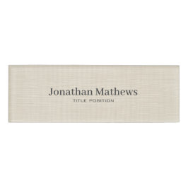 Beige Linen Creme Texture Einfache Elegante Monogr Namenschild