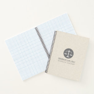 Beige Linen Grau Justice Logo Notizbuch