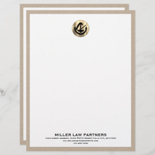 Beige Linen Legal Letterhead Briefbogen