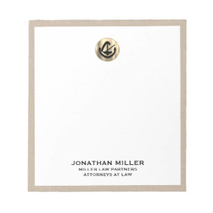 Beige Linen Legal Notepad Notizblock