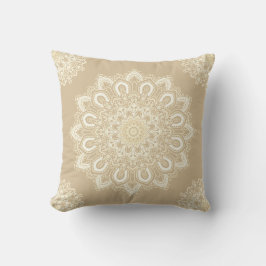 Beige Mandala Muster dekorativ Kissen