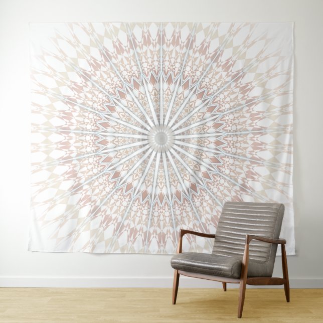Beige Mandala Wandteppich (Beispiel (Horizontal))
