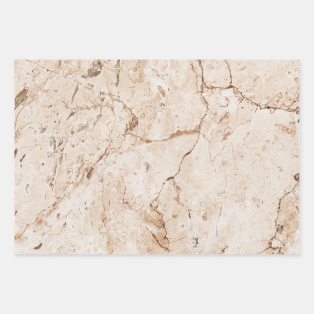Beige Marble Geschenkpapier Set (Vorderseite)