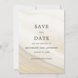 Beige Marble Stone Save The Date