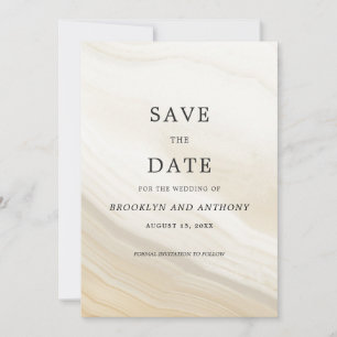 Beige Marble Stone Save The Date