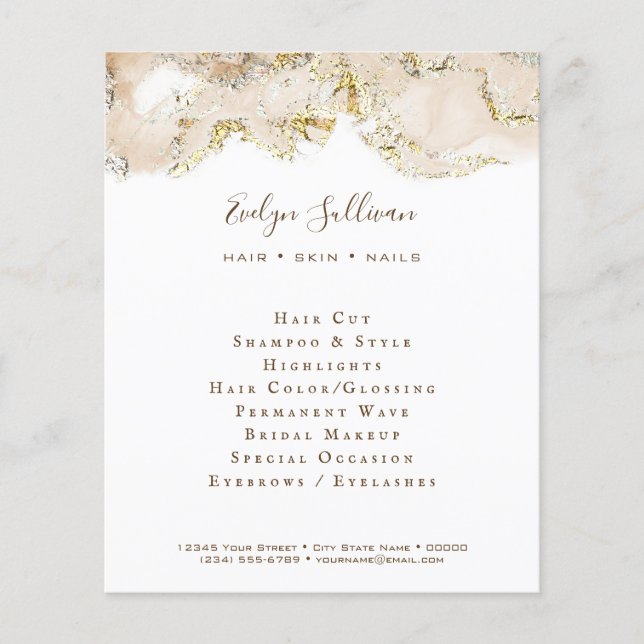 Beige Marbling Design Flyer (Vorne)
