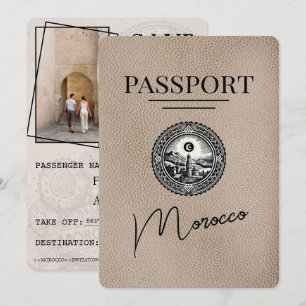 Beige Marokko Reisepass Save The Date