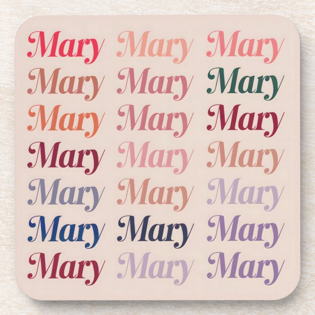 Beige Mary Plastic Untersetzer Set (Vorderseite)