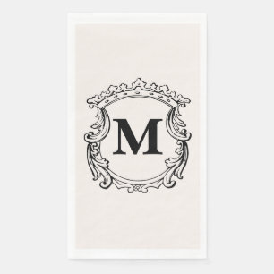 Beige Maßgeschneidertes Monogramm-Wappen Serviette
