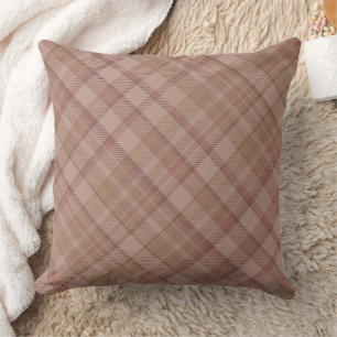 Beige-Mauve-Karomuster-Design Kissen