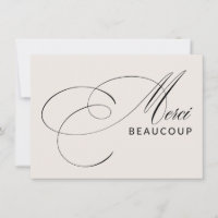 Beige Merci Beaucoup Elegant Kalligraphie Vielen D