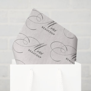 Beige Merci Beaucoup Elegant Kalligraphie Vielen D Seidenpapier