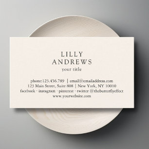 Beige Minimal Business Card Visitenkarte