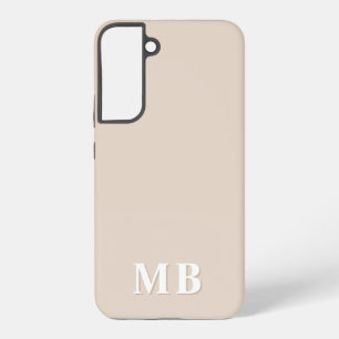 Beige   Minimal Modern Initial Monogram Samsung Galaxy Hülle