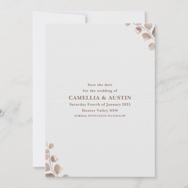 Beige Minimalist Wedding Invitation Einladung (Vorderseite)