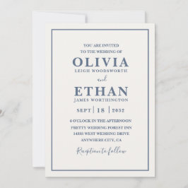 Beige Minimalist Wedding Invitation Einladung