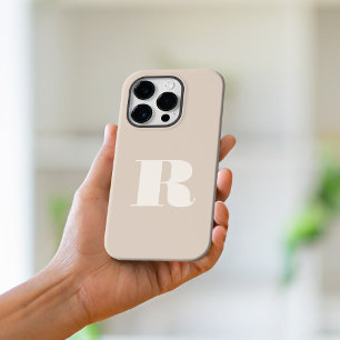 Beige Minimalistisch Moderne erste fette Monogramm Case-Mate iPhone Hülle