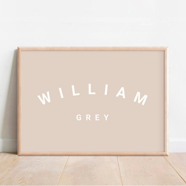 Beige Minimalistisch Name Kinderzimmer Decor Poste Poster (Von Creator hochgeladen)