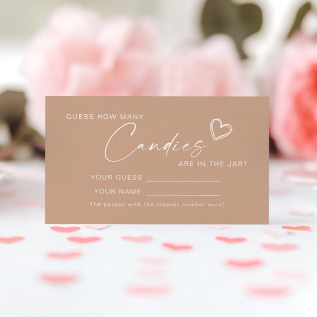 Beige Minimalistisch Wie viele Candies Showspielka Platzkarte (Von Creator hochgeladen)
