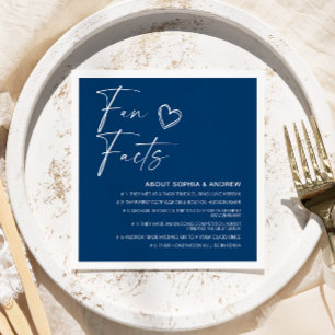 Beige Minimalistische Fun Facts Wedding Napkins Serviette
