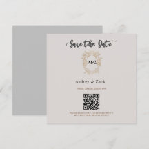 Beige minimalistische HOCHZEITS-QR-SCAN-KARTE