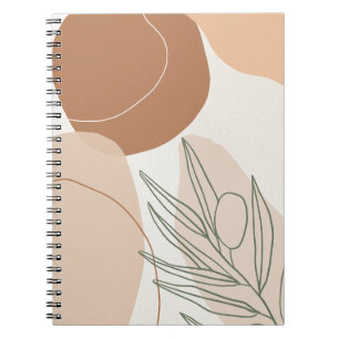 Beige Minimalistische neutrale Boho druckbare Spir Notizblock