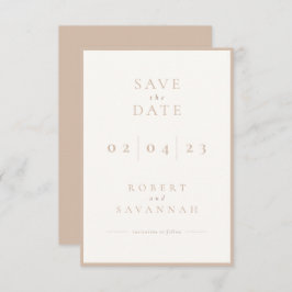 Beige Minimalistische Save the Date-Karte Save The Date