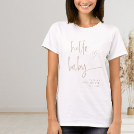 Beige Minimalistische Script Mommy to Be Baby Show T-Shirt