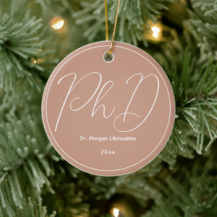 Beige Minimalistischer Name PhD-Abschluss Keramik Ornament