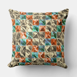 Beige-, Minze- und Korallenfliesen oder gefärbt Kissen