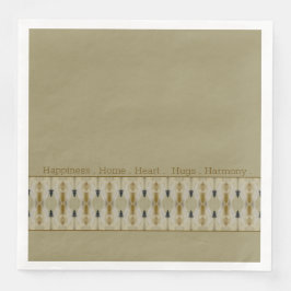 Beige mit Gemustertem Akzent Serviette