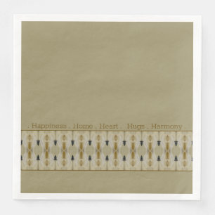 Beige mit Gemustertem Akzent Serviette