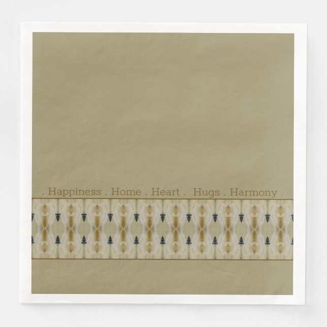 Beige mit Gemustertem Akzent Serviette (Vorderseite)