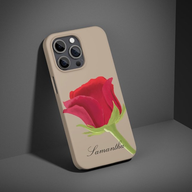 Beige mit rote Rose iPhone Gehäuse Case-Mate iPhone Hülle (Von Creator hochgeladen)