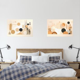 Beige Mitte Jahrhundert Bilderwand Sets